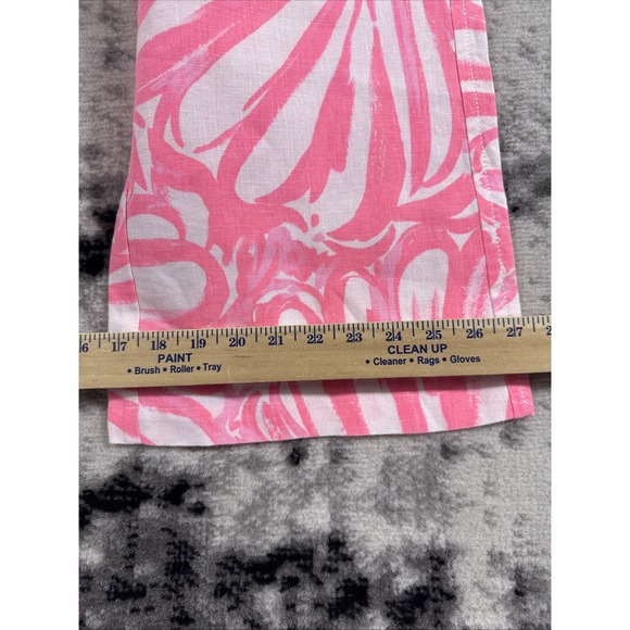Lilly Pulitzer The Beach Pant Womens Size Small Pink Colorful Hippie Linen‎ - Picture 8 of 16